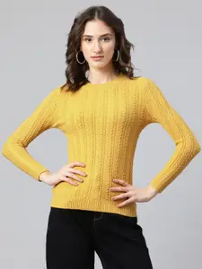 One Femme Self Design Woollen Pullover