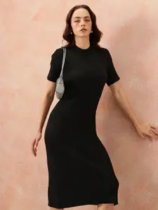 all about you Round Neck Sheath Midi Dress