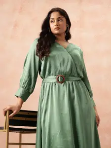 all about you Plus Size Belted A-Line Mini Dress