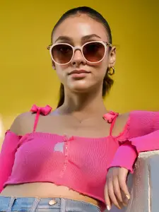 HASHTAG EYEWEAR Women Oval Sunglasses with UV Protected Lens 33 SKU-G15077