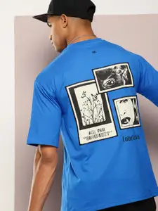 Kook N Keech Printed Drop-Shoulder Sleeves Oversized T-shirt with Pocket