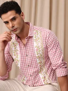 Mr Bowerbird Men Premium Tailored Fit Checked Pure Cotton Casual Shirt