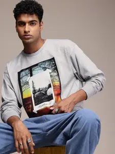 The Roadster Lifestyle Co. Men Printed Relaxed Fit Sweatshirt