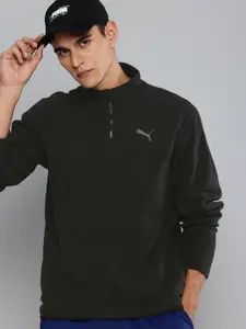 Puma Winter Tech Fleece Quarter Zip Warm Cell Mock Collar Running Sweatshirt