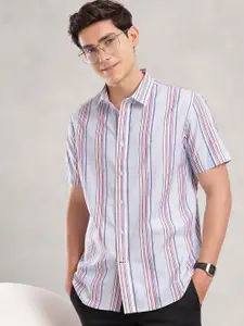 Nautica Slim Fit Vertical Stripes Pure Cotton Casual Shirt