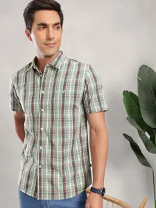 Nautica Checked Pure Cotton Slim Fit Casual Shirt