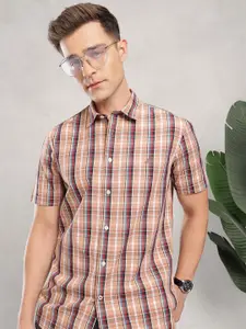 Nautica Checked Pure Cotton Slim Fit Casual Shirt