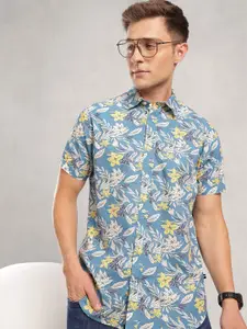 Nautica Floral Printed Classic Fit Pure Cotton Casual Shirt