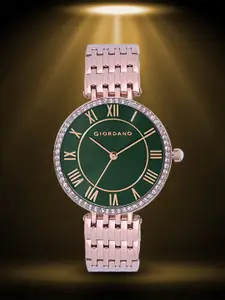 GIORDANO Women Embellished Dial & Stainless Steel Analogue Watch A2083-11B
