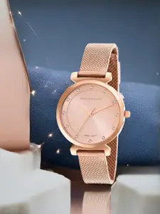 GIORDANO Women Embellished Dial & Stainless Steel Analogue Watch GZ-60039-11