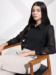 her by invictus Semi Sheer Casual Shirt