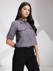 her by invictus Spread Collar Casual Shirt