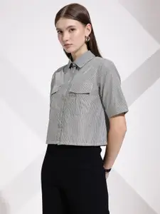 her by invictus Striped Boxy Semiformal Shirt