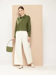 her by invictus Drop-Shoulder Pure Cotton Casual Shirt