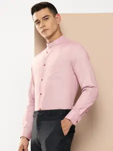 INVICTUS Pure Cotton Self Design Slim Fit Textured Formal Shirt