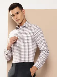 INVICTUS Slim Fit Opaque Checked Pure Cotton Formal Shirt