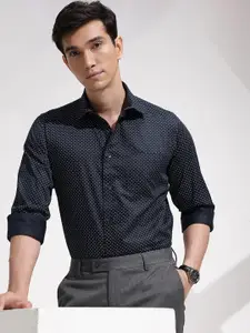 INVICTUS Slim Fit Micro Ditsy Printed Pure Cotton Formal Shirt