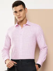 INVICTUS Slim Fit Opaque Checked Pure Cotton Formal Shirt