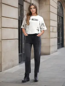 Flying Machine Women High-Rise Light Fade Stretchable Straight Fit Jeans