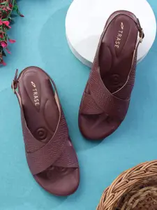 TRASE Women Round Toe Wedge Sandals