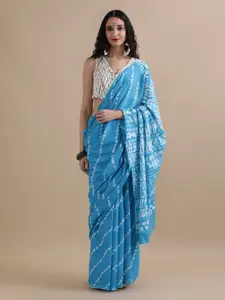 Jaipur Kurti Leheriya Pure Cotton Saree