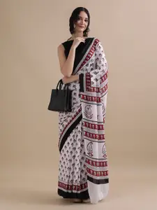Jaipur Kurti Floral Printed Pure Cotton Saree