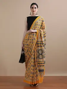 Jaipur Kurti Ethnic Motifs Printed Pure Cotton Saree