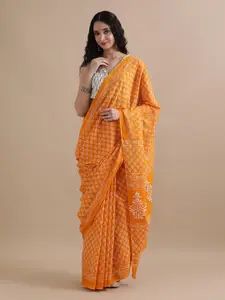 Jaipur Kurti Floral Printed Pure Cotton Saree