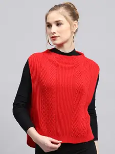 Monte Carlo Women Sleeveless Round Neck Woollen Sweaters