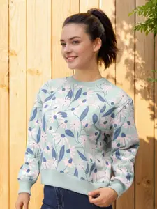 Freehand by The Indian Garage Co Women Floral Printed Cotton Sweatshirt