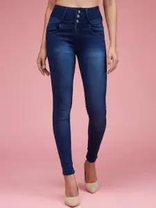 Miss Chase Women Mid Rise Skinny Fit Light Fade Stretchable Jeans