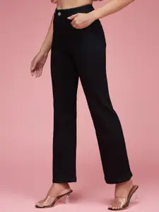 Miss Chase Women Cotton Wide Leg High-Rise Stretchable Jeans