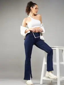 DOLCE CRUDO Women Cotton Bootcut High-Rise Stretchable Jeans