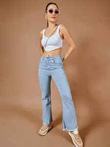 DOLCE CRUDO Women Bootcut High-Rise Stretchable Jeans