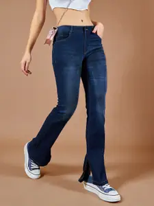 DOLCE CRUDO Women Bootcut Light Fade Stretchable Jeans