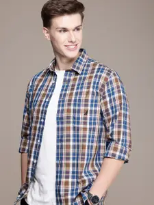 Nautica Premium Slim Fit Tartan Checked Pure Cotton Casual Shirt
