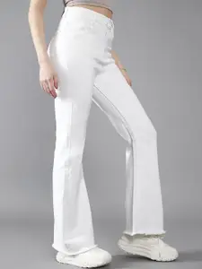 DOLCE CRUDO Women Bootcut High Rise Clean Look Stretchable Denim Jeans