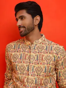 Anouk Floral Printed Cotton Straight Kurta
