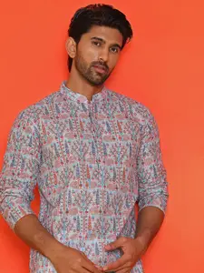 Anouk Floral Printed Cotton Straight Kurta