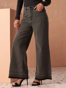 all about you Women Wide Leg High-Rise Light Fade Stretchable Jeans