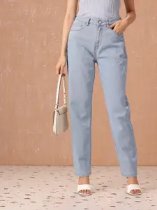 all about you Women Mom Fit High-Rise Light Fade Stretchable Jeans