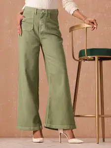 all about you Women Wide Leg High-Rise Stretchable Jeans