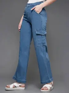 Miss Chase Women Wide Leg High-Rise Stretchable Jeans