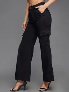 Miss Chase Women Wide Leg High-Rise Stretchable Jeans