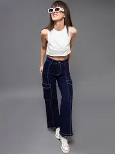 Miss Chase Women Wide Leg High-Rise Stretchable Jeans