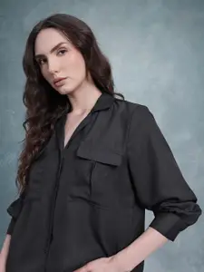 The Roadster Life Co. Pocket Detailing Cuban Collar Regular Fit Casual Shirt