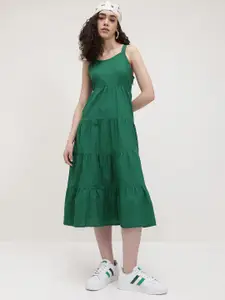 The Roadster Life Co. Shoulder Straps A-Line Tiered Midi Dress