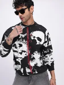 UNRL Printed Relaxed Fleece Sweatshirt