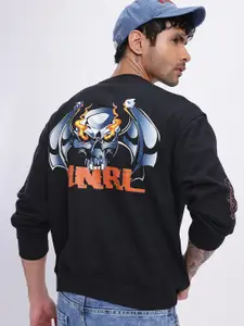 UNRL Grunge Printed Fleece Sweatshirt