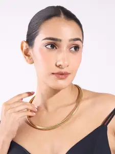 ToniQ Gold-Plated Coiled Adjustable Choker Necklace